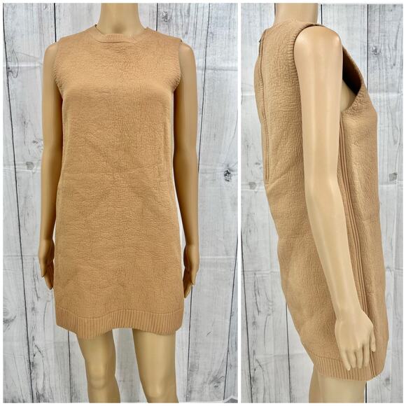 COS Collection of Style XS Brown 100% Wool Knit Dress Mini Sleeveless Shift - Picture 1 of 10